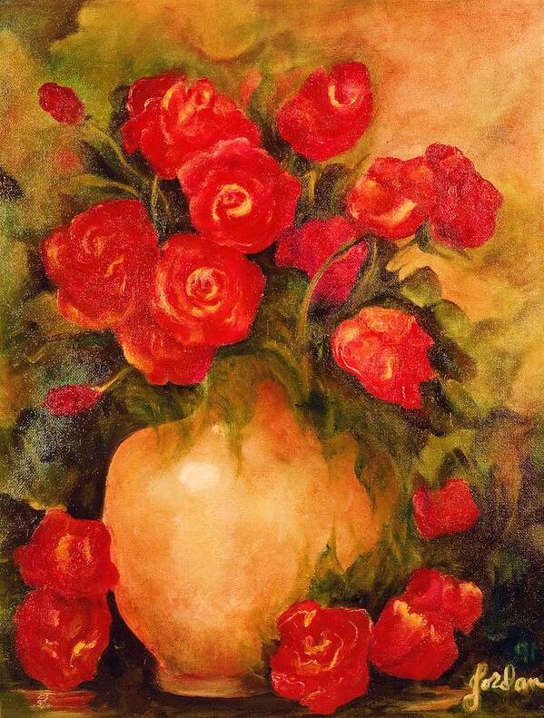 Pretty Poster featuring the painting Antique Roses by Jordana Sands