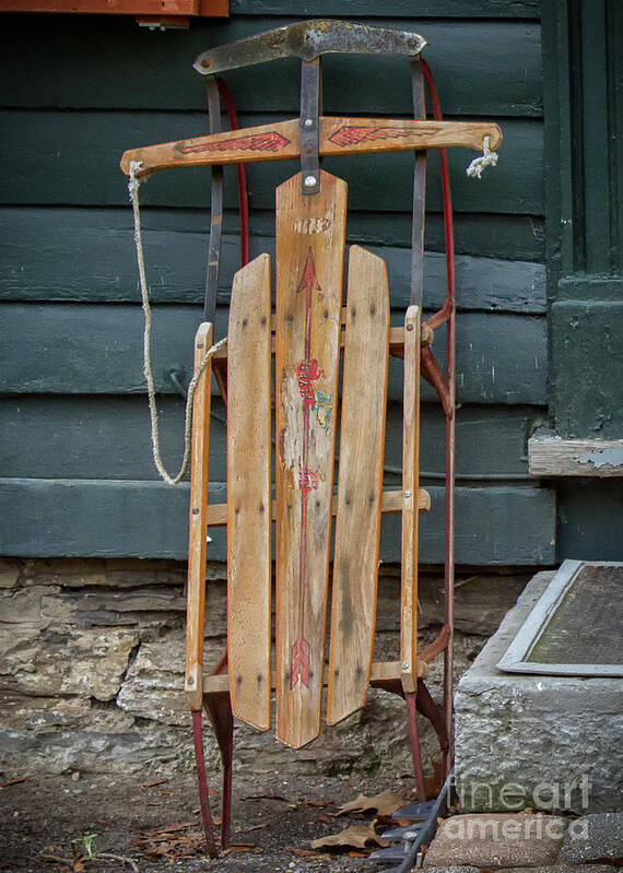 Christmas Poster featuring the photograph Antique Sled by Rod Best