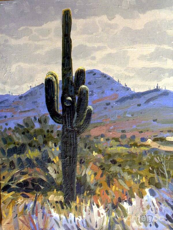 Saguaro Cactus Poster featuring the painting Arizona Icon by Donald Maier