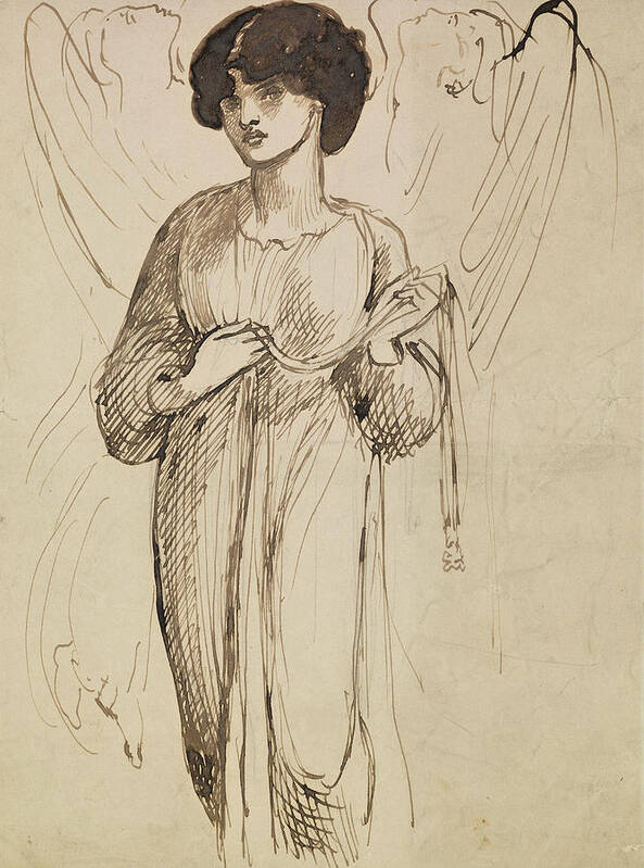 Dante Gabriel Rossetti Poster featuring the drawing Astarte Syriaca by Dante Gabriel Rossetti
