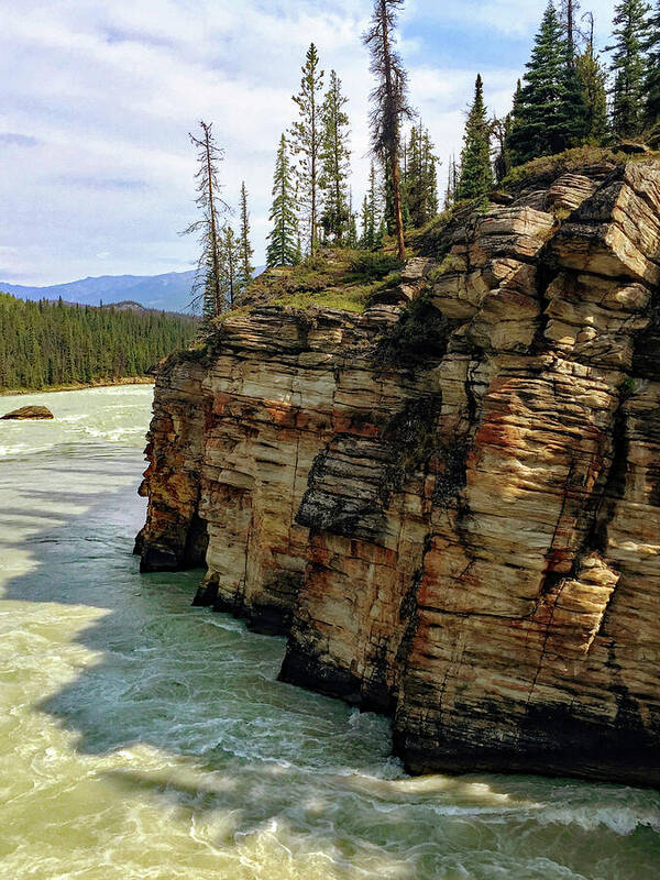 Rock Formation Poster featuring the photograph Athabasca Falls Rock Formation by David T Wilkinson