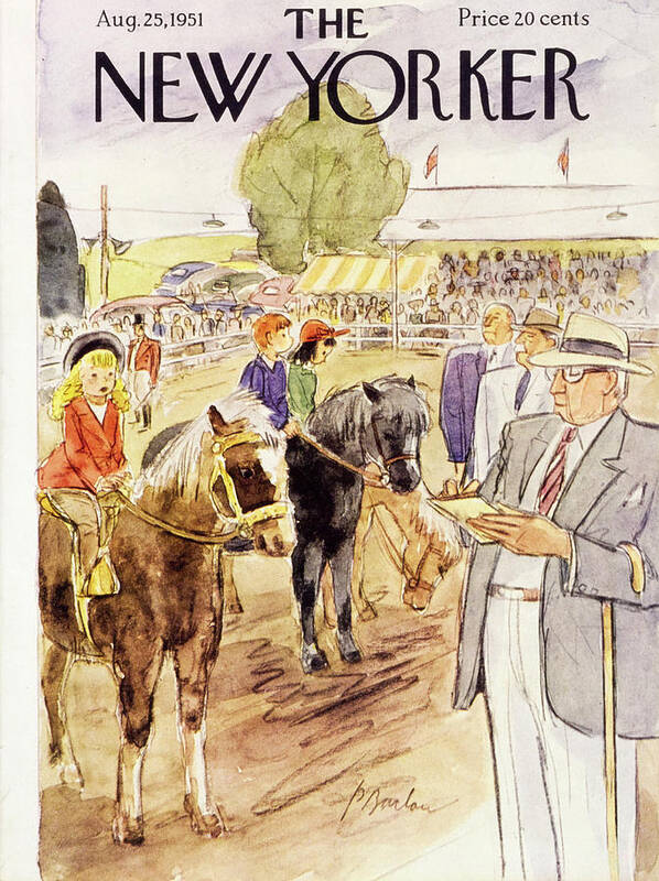 Horse Show Poster featuring the painting New Yorker August 25 1951 by Perry Barlow