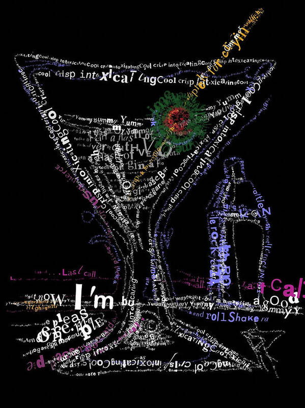 Martini Poster featuring the digital art Bar Talk by Russell Pierce
