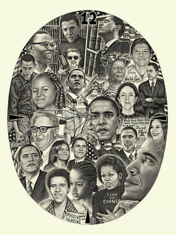 Barackobamaart Poster featuring the drawing Barack Obama- Time For Change by Omoro Rahim