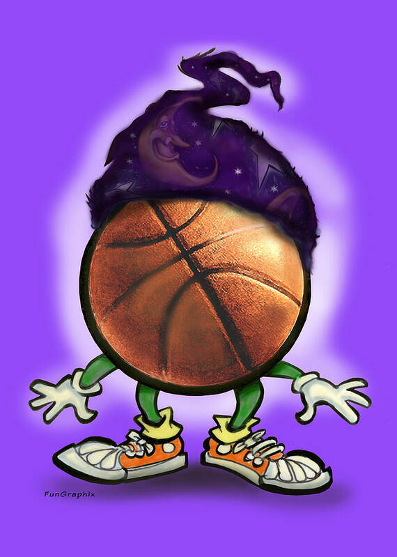 Basketball Poster featuring the greeting card Basketball Wizard by Kevin Middleton