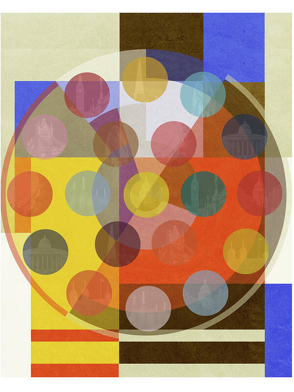 Bauhaus London Abstract Mondrian Spot Dots Damien Hirst Geometric Sonia Delaunay London Pop Big Fat Arts Online Artwork Photographs Prints Affordable Limited Editions Czar Catstick Uk Portraits Union Flag Abstract Bauhaus Gallery Battersea​ Czarcatstick Artist Onlineartgallery Bigfatarts Bfa Londongallery Painting Photos Affordable Art Battersea Geometric Abstractart Artwork C-zar​.com Bigfatarts.net Poster featuring the digital art Bauhaus London SIX by BFA Prints