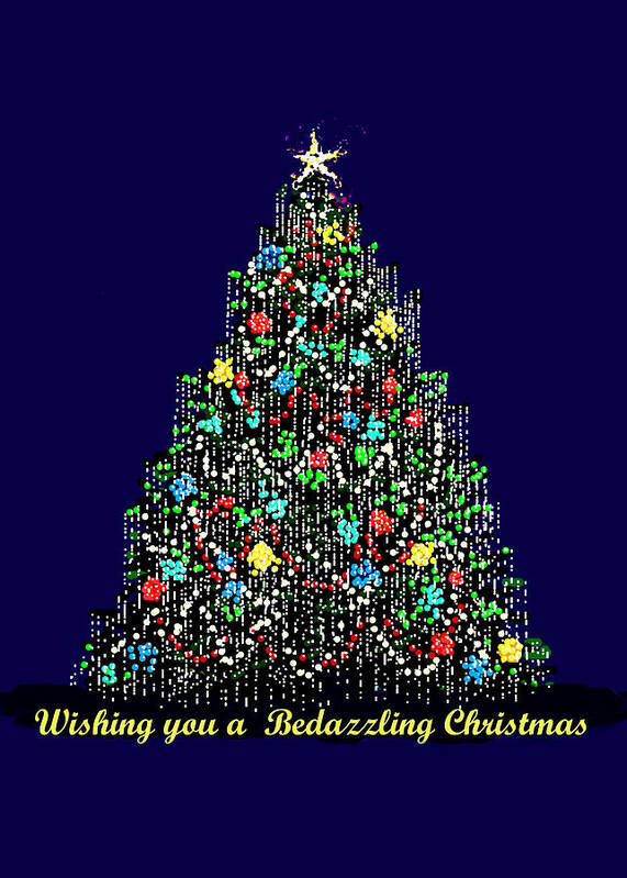 Christmas Poster featuring the digital art Bedazzled Christmas Card by R Allen Swezey