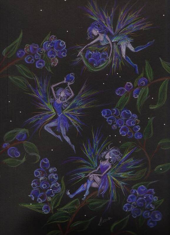 Fairy Poster featuring the drawing Berry Blues by Dawn Fairies