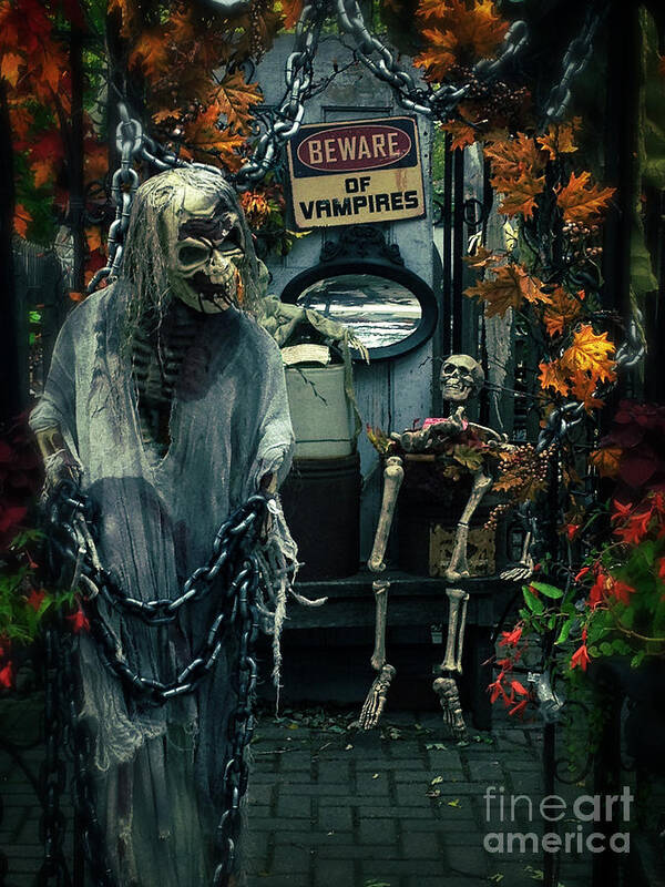 Halloween Poster featuring the photograph Beware of Vampires by Mary Machare
