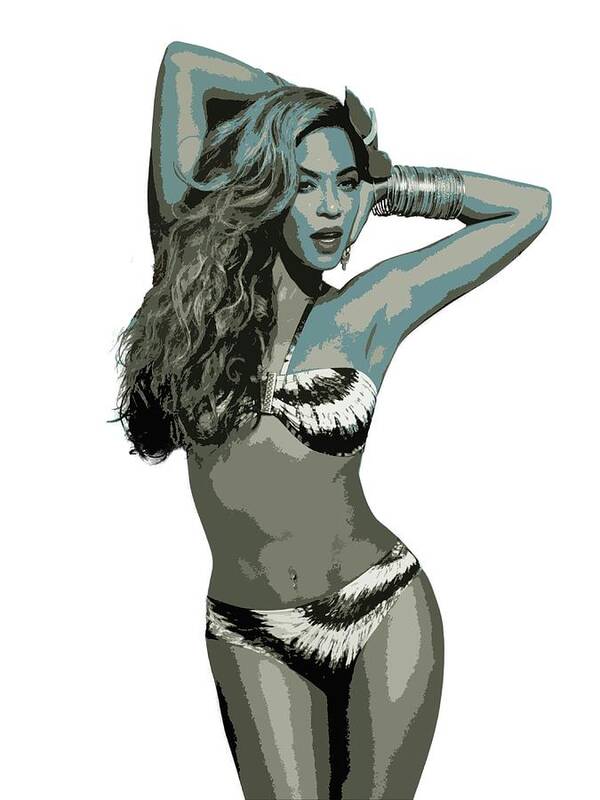 Beyonce Poster featuring the digital art Beyonce Cutout Art by David Dehner