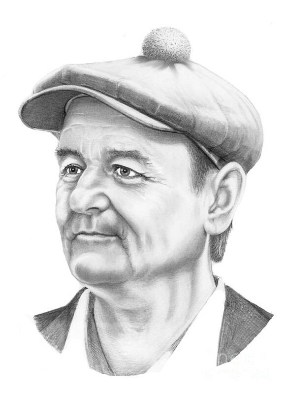 Drawing Poster featuring the drawing Bill Murray by Murphy Elliott