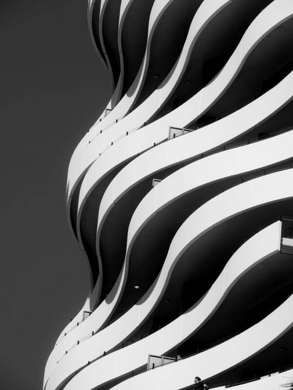 Black And White Photography Poster featuring the photograph Black and White Concrete Waves by Denise Clark