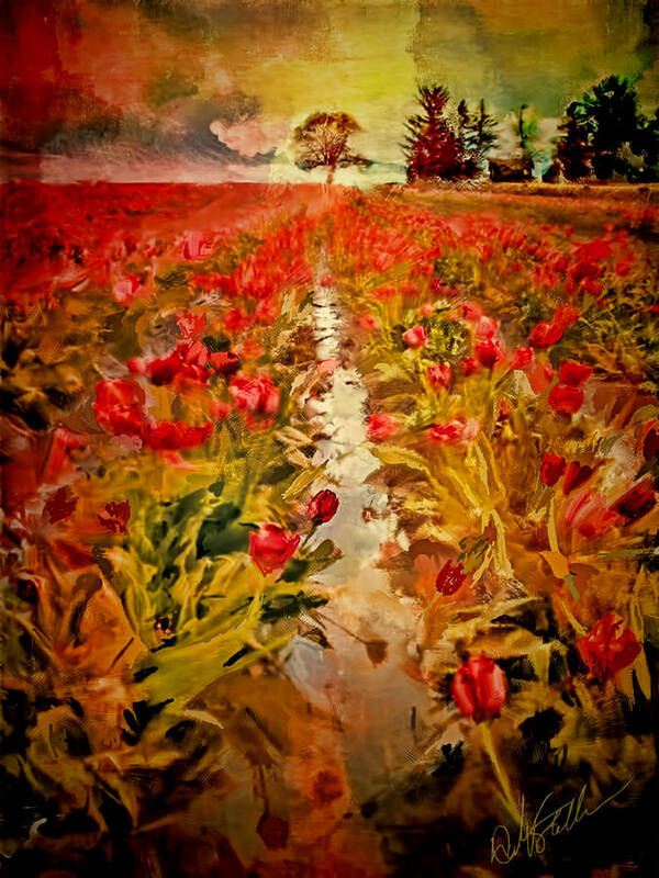 Tulips Poster featuring the digital art Bloomin Tulips by Dale Stillman