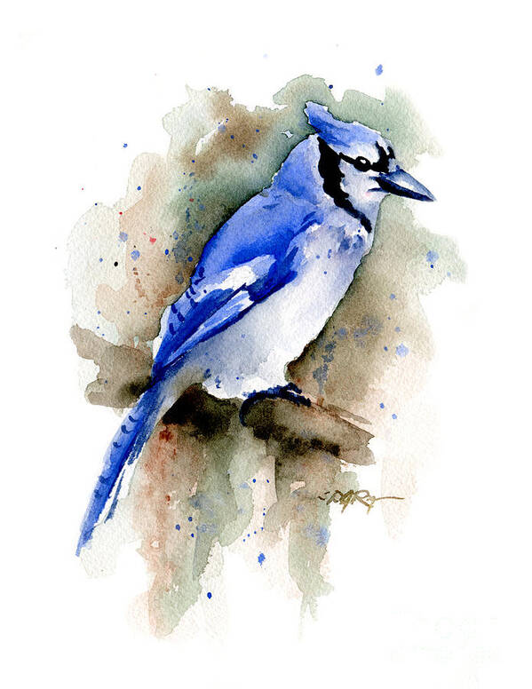 Blue Poster featuring the painting Blue Jay by David Rogers