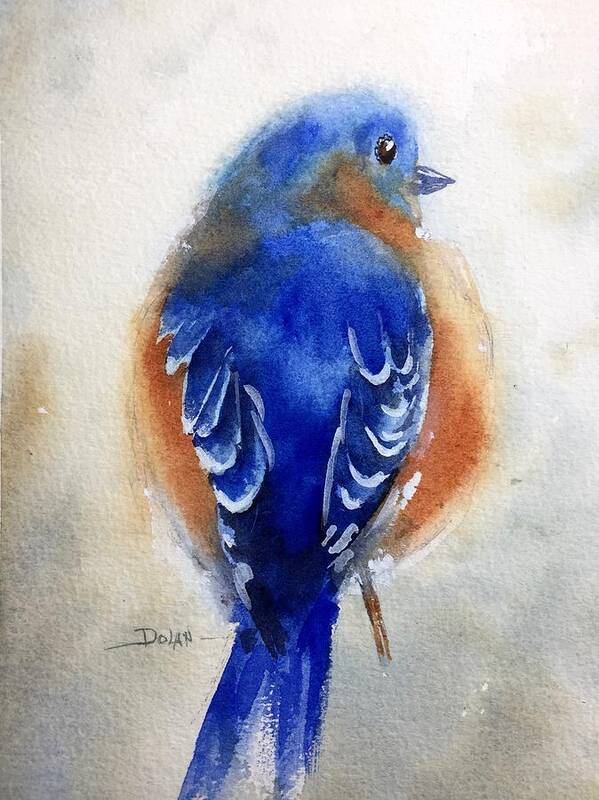Bird Poster featuring the painting Bluebird #1 by Pat Dolan