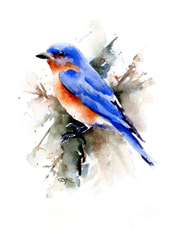 Bluebird Poster featuring the painting Bluebird by David Rogers