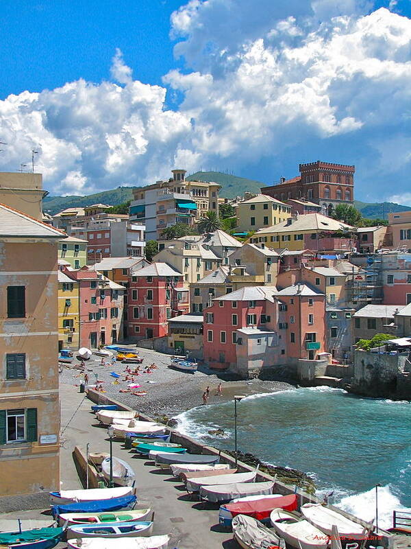 Cityscape Poster featuring the photograph Boccadasse 2-Genova, Italy by Italian Art