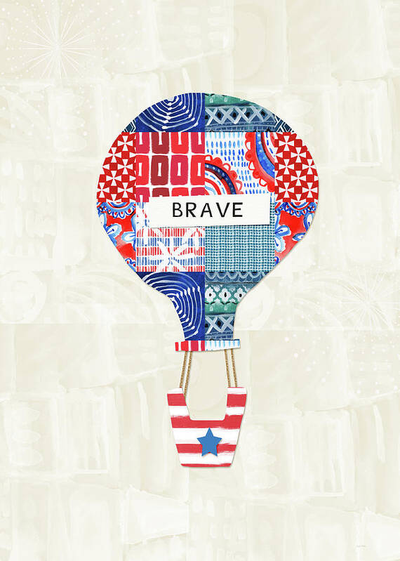 Red Poster featuring the mixed media Brave Balloon- Art by Linda Woods by Linda Woods