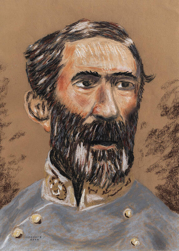 Military Poster featuring the pastel Braxton Bragg by Dennis Larson