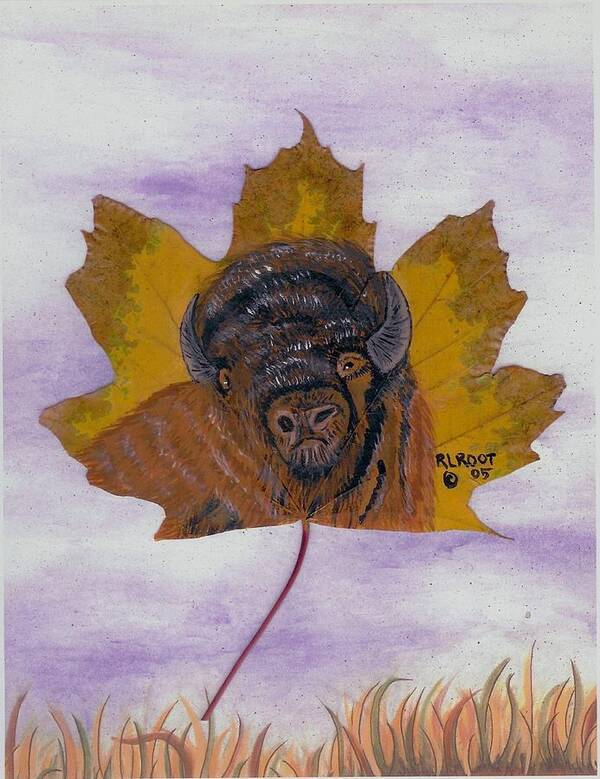 Wildlife Poster featuring the painting Buffalo profile by Ralph Root