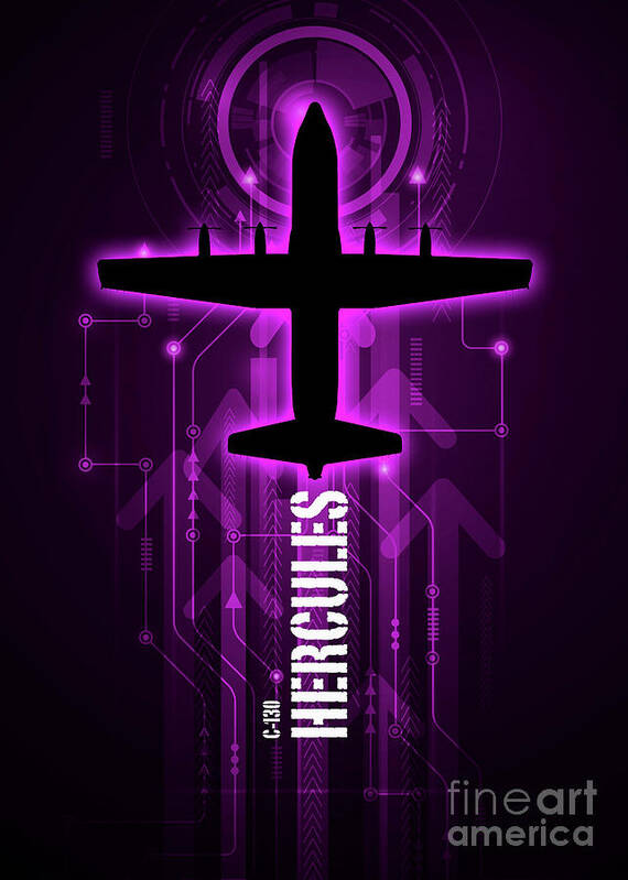 C-130 Poster featuring the digital art C-130 Hercules Digital by Airpower Art