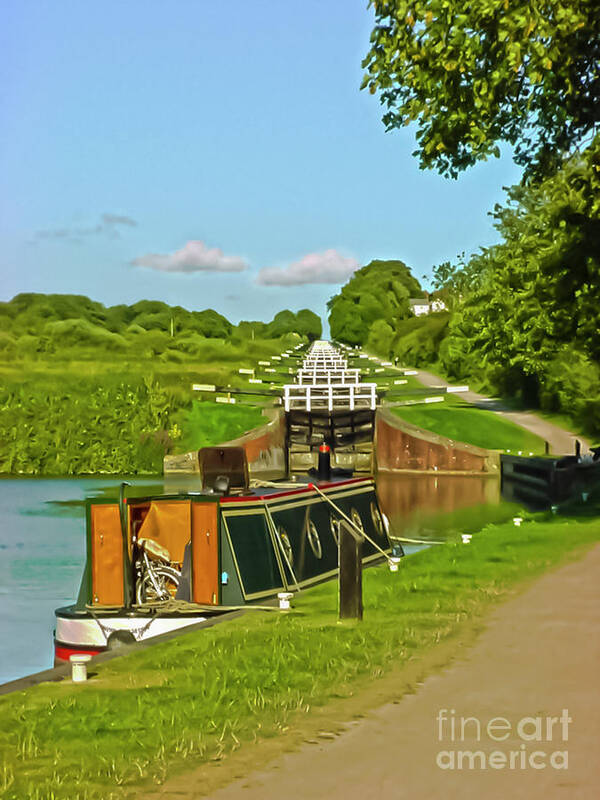 Caen Hill Locks Poster featuring the photograph Caen Hill Locks Wiltshire by Terri Waters