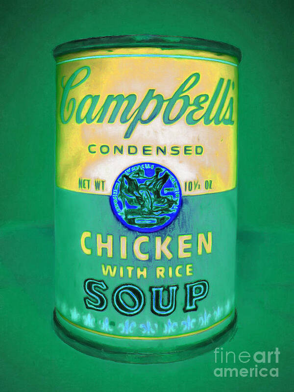 Campbells Soup Poster featuring the photograph Campbells Condensed Chicken With Rice Soup 20160211clrm60 by Wingsdomain Art and Photography