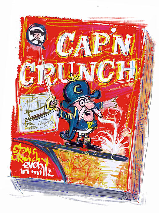 Cap'n Crunch Poster featuring the mixed media Capn Crunch by Russell Pierce