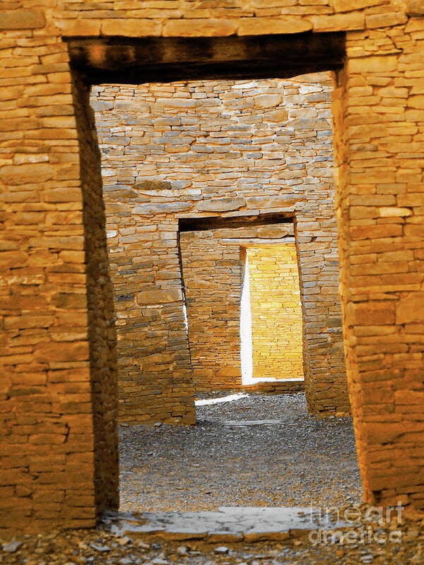 Digital Color Photo Poster featuring the photograph Chaco Canyon Doorways by Tim Richards