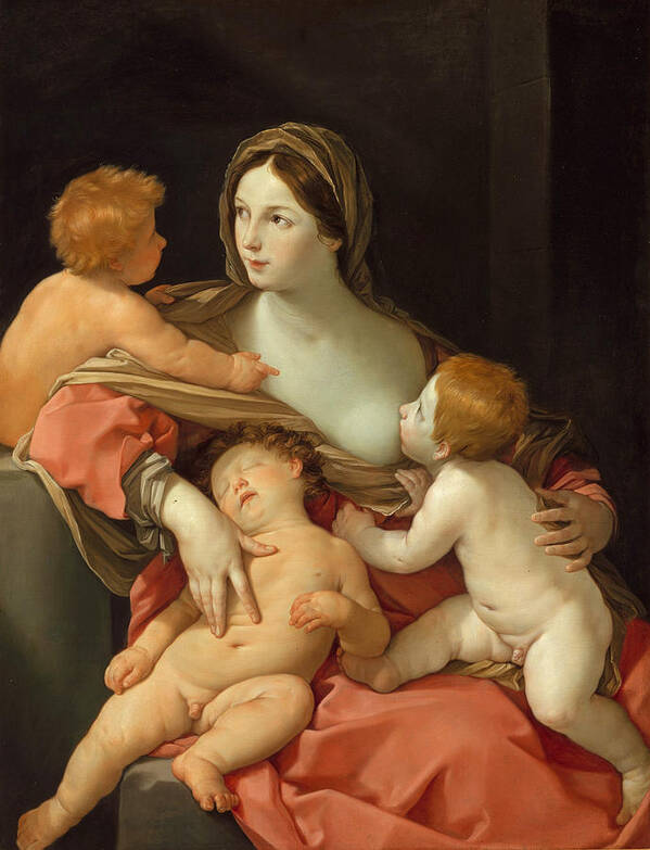 Guido Reni Poster featuring the painting Charity by Guido Reni