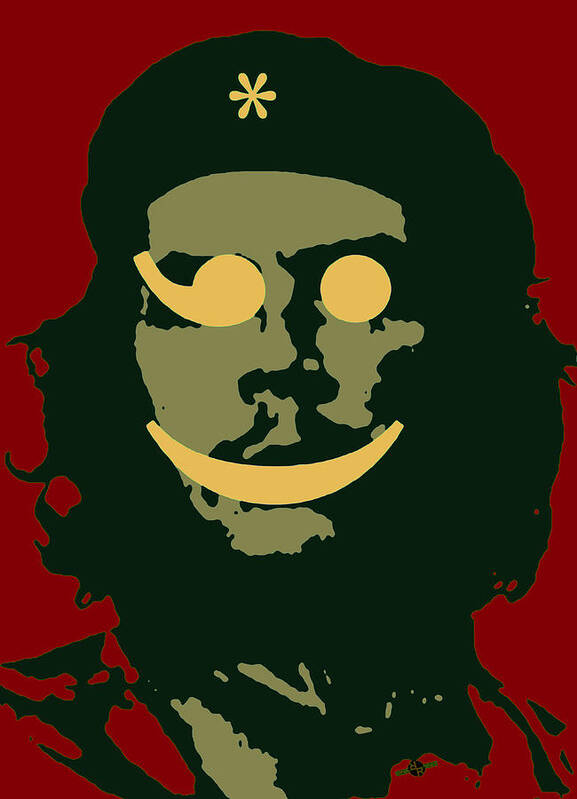 Che Poster featuring the painting Che Guevara Emoticomunist 3 by Tony Rubino