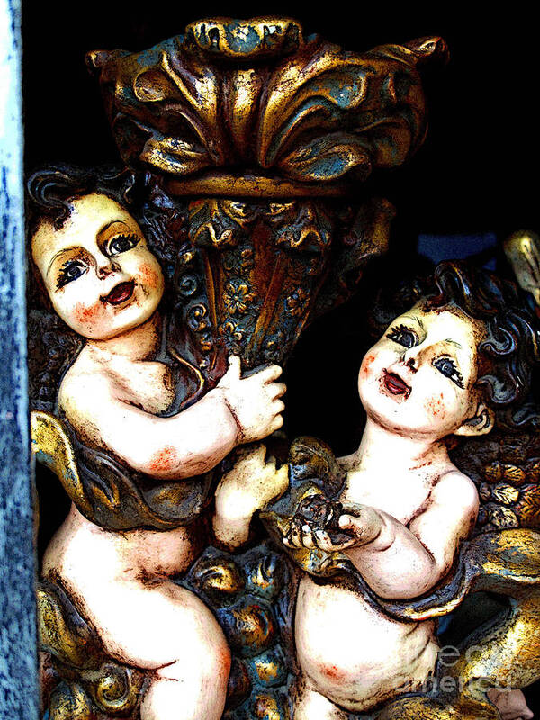 Mexico Poster featuring the photograph Cherubs in the Window by Mexicolors Art Photography