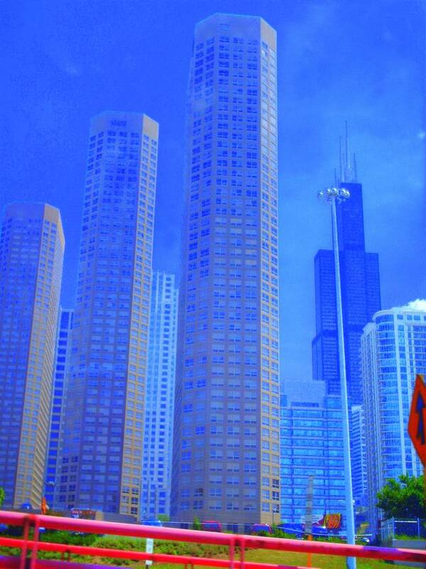 Cityscape Poster featuring the photograph Chicago the city of blues 11 by Julie Lueders 