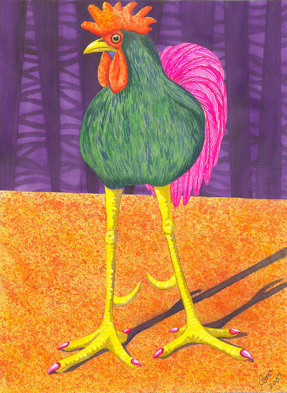 Rooster Poster featuring the painting Chicken Legs by Catherine G McElroy