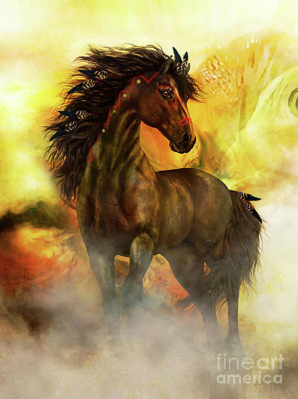 Chitto Spirit Horse Poster featuring the painting Chitto Spirit Horse by Shanina Conway