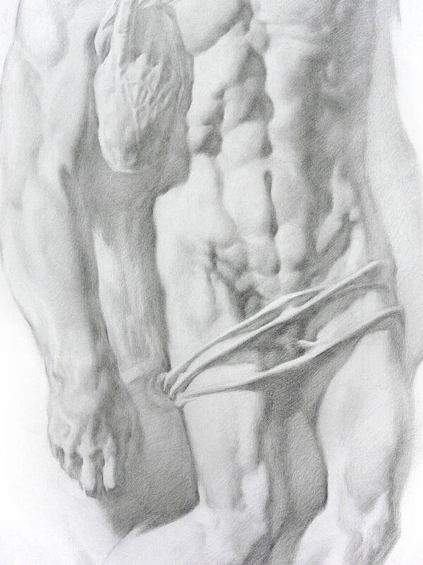 Nude Poster featuring the drawing Christ 1b by Valeriy Mavlo