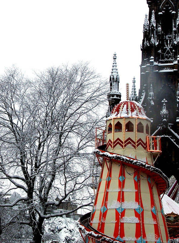 Helter Skelter Poster featuring the photograph Christmas Helter Skelter Scotland by Heather Lennox