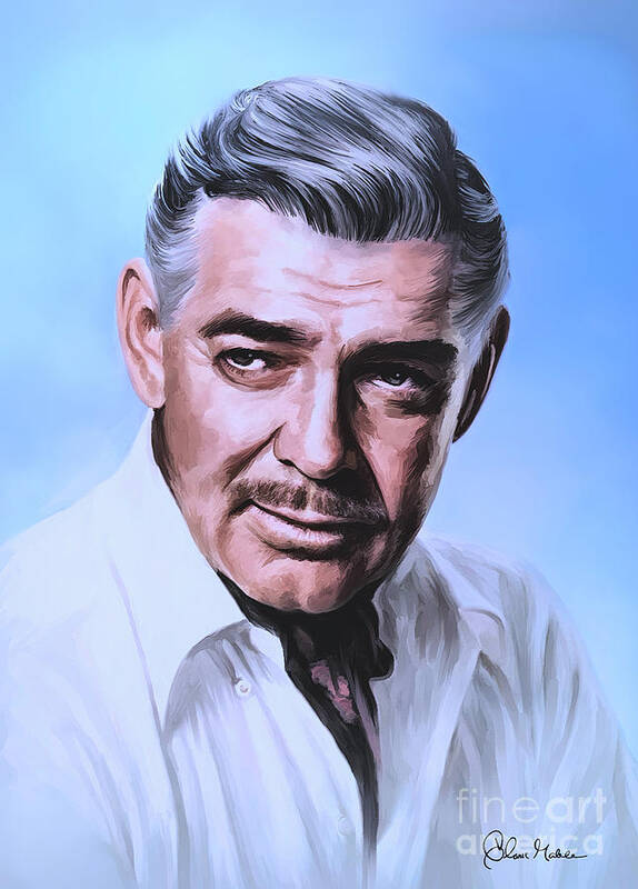 Cinema Poster featuring the painting Clark Gable 2 by Andrzej Szczerski