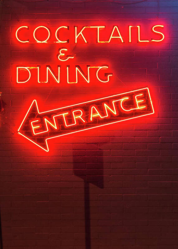 Neon Poster featuring the photograph Cocktails and Dining by Bud Simpson