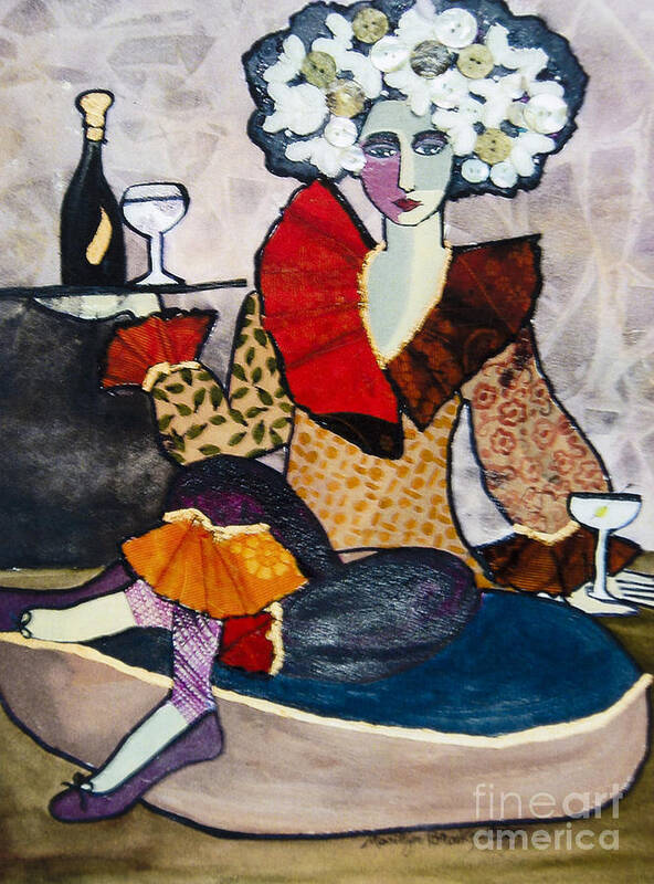 Champagne Poster featuring the painting Cocktails, anyone? by Marilyn Brooks