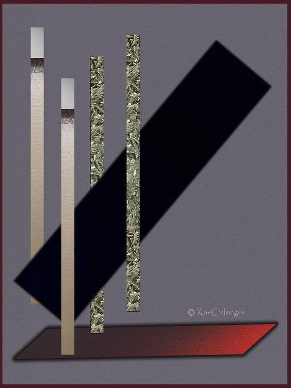 Digital Abstract Poster featuring the digital art Columns and Spaces by Kae Cheatham