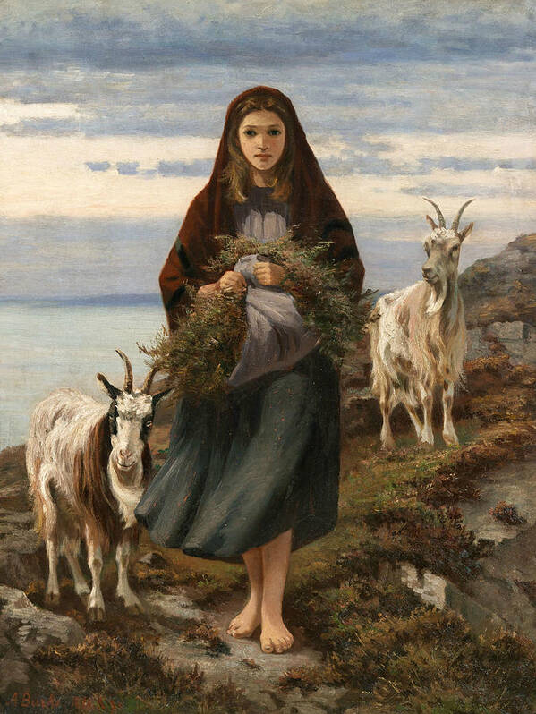 Irish Art Poster featuring the painting Connemara Girl by Augustus Nicholas Burke