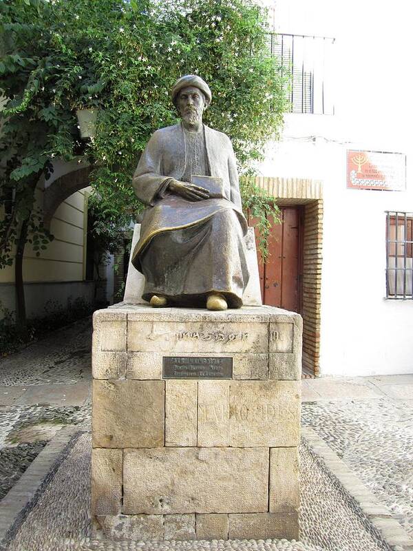 Cordoba Poster featuring the photograph Cordoba Maimonides Statue or Moses ben Maimon aka Rambam Jewish Quarter XII Spain by John Shiron