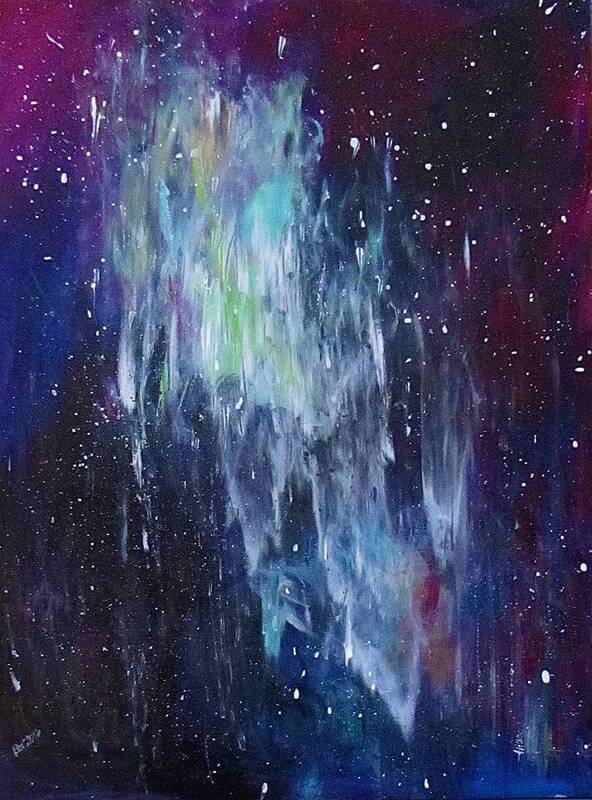 Galaxy Poster featuring the painting Cosmic Waterfall by Barbara O'Toole