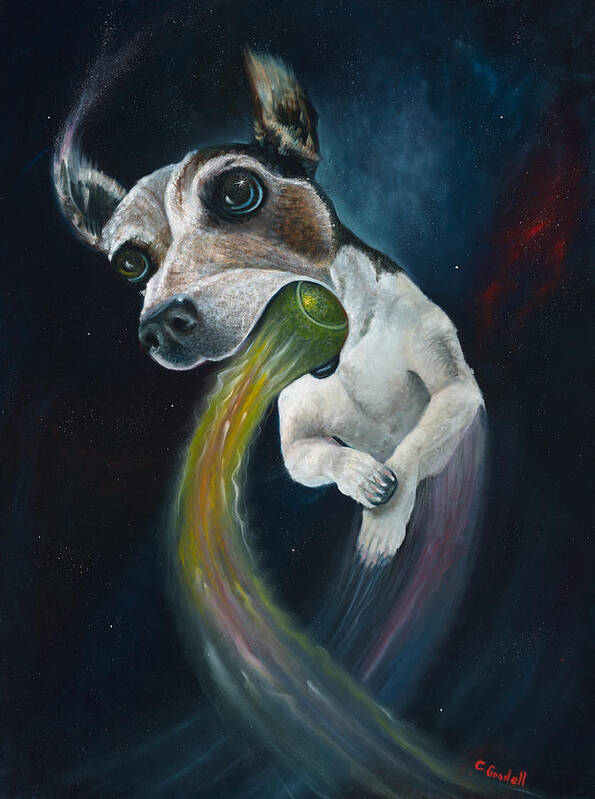 Dog Poster featuring the painting Cosmojo by Claudia Goodell