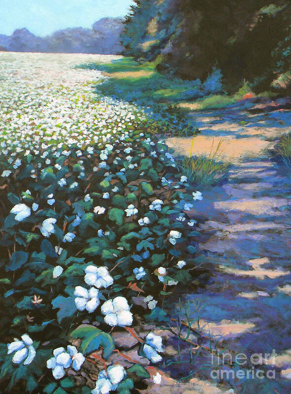 Southern Poster featuring the painting Cotton Field by Jeanette Jarmon