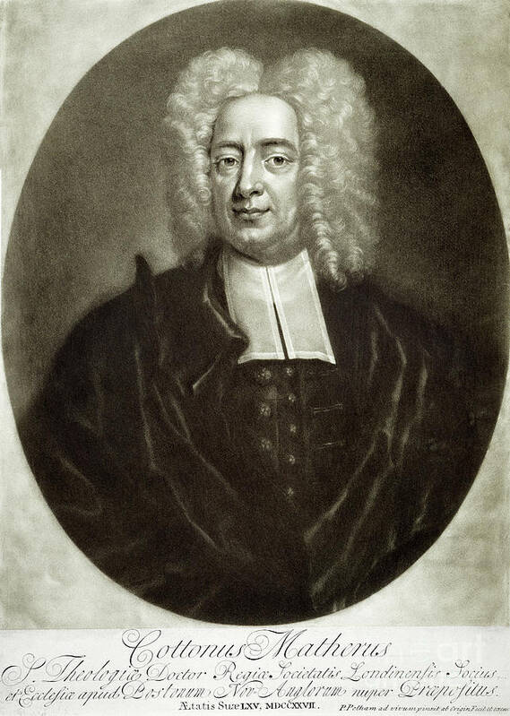 18th Century Poster featuring the drawing Cotton Mather 1663-1728 by Granger