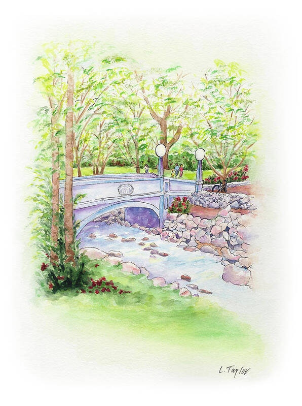 Park Poster featuring the painting Creekside by Lori Taylor