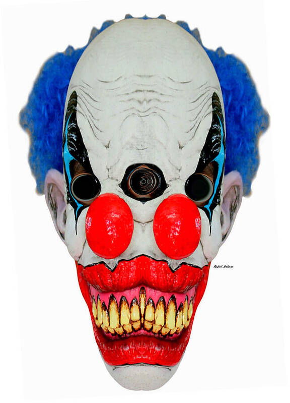 Rafael Salazar Poster featuring the digital art Creepy Clown by Rafael Salazar