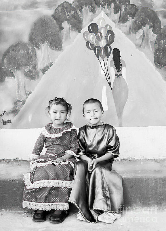 Siblings Poster featuring the photograph Cuenca Kids 896 by Al Bourassa